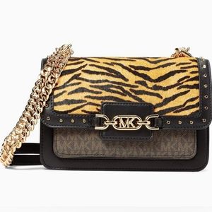 Michael Kors Heather Shoulder Bag, tiger-print calf hair